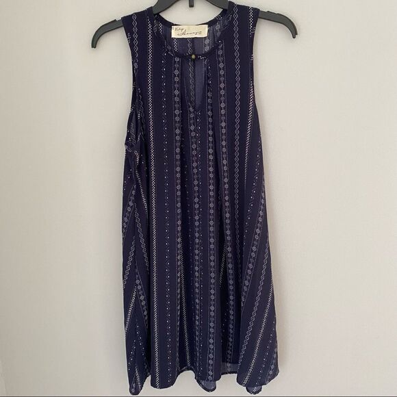 Vintage Havana Mini A Line Key Hole Striped Dress - Picture 1 of 5